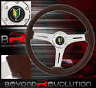 Steering Control Wood Jdm Silver Style Dark Handling Universal Logo Frame Wheel