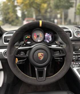 911caymanboxstermacancayenne Steering Wheel 663255093595 Black Alcantara Porsche Wheel991.2