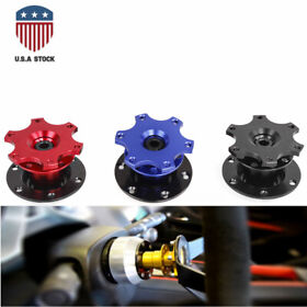 Qr001-bk-bl-rd-use Steering Wheel Quick Release Car Aluminum6 Hole Snap Off Hub Adapter Boss Kit Us