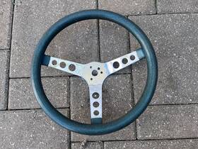 Sw1412 Steering Wheel Vintage 3-spoke Chrome And Green With Silver Metal Flake