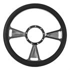 Sum-772709 Summit Racing Steering Wheel Tri Billet Aluminum Black 190861042926