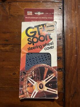 58-1260 Superior Vintage Gt Ii Sport Blue Steering Wheel Cover Wrap With Wind Around Lace Nos