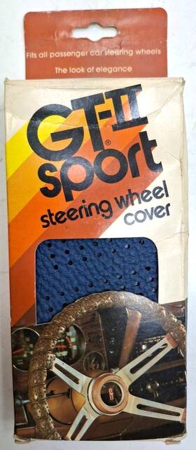 58-1260l Superior Vintage Gt Ii Sport Blue Steering Wheel Cover Wrap With Wind Around Lace Nos