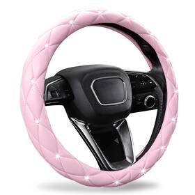 Bling-911 Superkaka Pink Steering Wheel Cover 2025 Auto Cute Diamond Bling