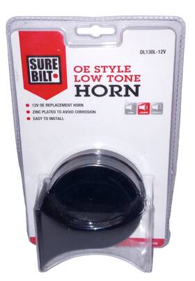 Dl130l-12v Sure Bilt Oe Style Low Tone Horn Zinc Plated - Easy To Install New
