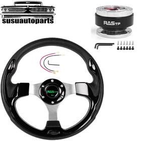 Stw005 Susu Qr030 320mm Flat Drift Racing Steering Wheel 6 Holes Ball Quick Release Adapter