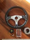Sw-1250-cf-gmrs Universal Pvc Carbon Fiber Red Stitches Deep Dish Drift Steering