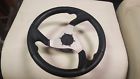 Sw0078-blk-01eq Pontoon Steering Wheel Leather And Black Carbon Fiber Boat