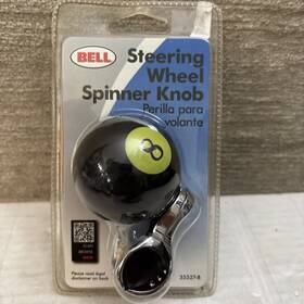 Swiss Drive 424332001184 New Bell Steering Wheel Spinner Knob Handle Universal Black 8 Ball Vintage Look