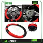 Ta11602109p Black Red Pvc Leather New Protector Auto Car Steering Wheel