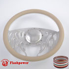 121009-hh0 Tan Wheels Chevy Chevelle Impala " Horn Billet 14 Ii Steering Wrap Nova