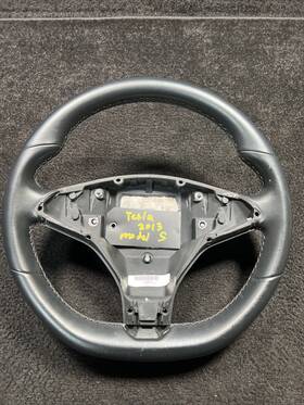 102897000a Tesla 2013 Model S Steering Driver Wheel Black Leather Oem