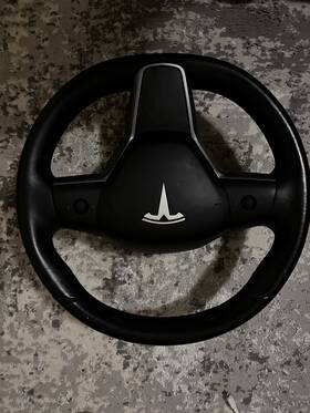 109496500f Tesla Model 3 Steering Wheel Black Leather Stitch Used Oem