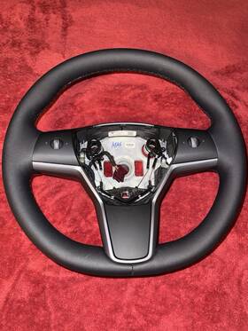 1490214-00-c Tesla Authentic Model 3 And Y Oem Heated Black Leather Steering Wheel