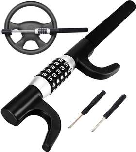 Tsyb01 Tevlaphee Steering Wheel Lock Car Anti Theft Keyless Extendable Black