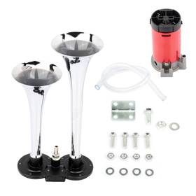 Th108087e The-one-fp Air Horn Kits For Car Truck 12v Chrome Loud Dual Trumpet Train Super