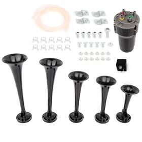 Th108114e The-one-fp Air Horn Black Plastic For Car Truck Train Loud 5 Trumpet Dixieland Musical