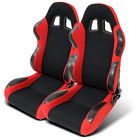 Tiltable Racing Bucket Universal Cloth Slider Black Usa 2x Track Seat Fabric Red