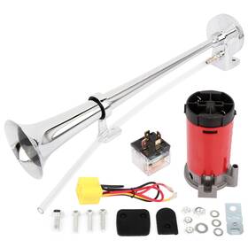 Sd108112p4 Topcn-autoparts 150 Db 12v Single Trumpet Silver Chrome High Pressure Air Fits Car Lorry Boat