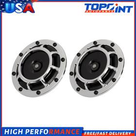 To162069p01 Topoint-autoparts For Car Suv Truck Yacht White Grill-mount Horns Universal 12v 115db 125 Mm