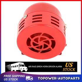 Tp160342pt01 Topower Red Vintage Air Raid Siren Horn Driven Alarm Speaker For Car Truck Motorcycle