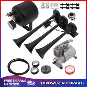 Tp162057pt01 Topower 150db 12v 3 Trumpets 0.5g Air Tank Horn Kit 150psi For Truck Car Suv Train
