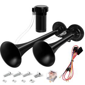Torzon 744915200642 12v Air Horn Train Kit Super Loud Dual With Compressor Truck Trains Car Boat
