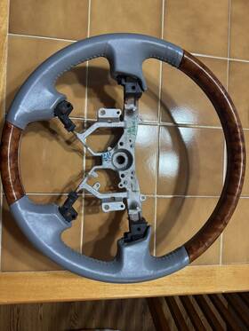 4510241010b1 Toyota 2005-2010 Avalon Steering Wheel Grey Leather With Wood Grain No Controls
