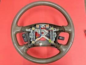 S243 Toyota 1999-2003 Sienna Steering Wheel Leather Brown Cruise And Radio Used Oem