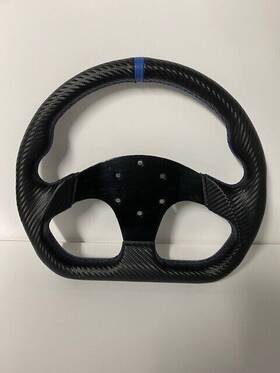 Tpx-200-nh Tuned By Matrix 320mm Aluminum Black Leathe Blue Stitch Flat Bottom D-shape Steering Wheel