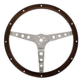 110794 United Pacific 15 Inch Woodgrain Steering Wheel For 3-bolt Hubs