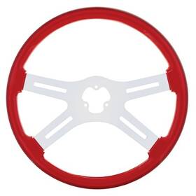 88225 United Pacific Steering Wheel Red With Chrome Spokes