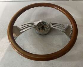88239 United Pacific 18 Inch Sci Mahogany Wood/chrome 2 Spoke Steering Wheel #88239-used-100% To Charity