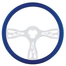 88242 United Pacific Steering Wheel Blue With Chrome Spokes Inch Flame
