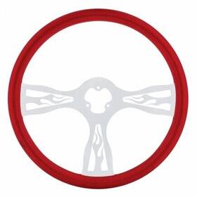 88243 United Pacific Steering Wheel Red With Chrome Spokes Inch Flame