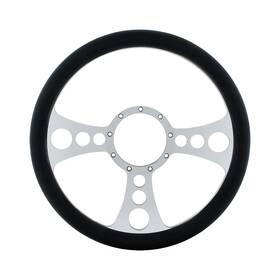 88303 United Pacific 14 Inch Chrome Aluminum Steering Wheel Chopper Style