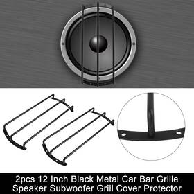Uxcell 041814378282 2pcs 12 Inch Black Metal Car Bar Grille Speaker Subwoofer Grill Cover Protector