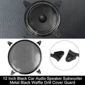 Uxcell 041814378473 12 Inch Black Car Audio Speaker Subwoofer Metal Waffle Grill Cover Guard
