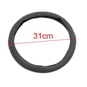 Uxcell 609876552875 Universal 31cm Outer Dia Faux Leather Antislip Steering Wheel Cover Gray For Car