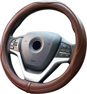131-lc Valleycomfy Steering Wheel Covers Universal 15.75 Inch - L 151/2-16 Coffee