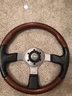 Vdfighter35w Momo Steering Wheel Fighter Zebrano Wood Black Leather Genuine