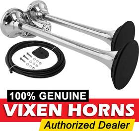 Vxh2140ss Vixen Horns Vxh2140ss/p Train Air Horn 2 Stainless Steel Trumpets With Covers For Truck/car