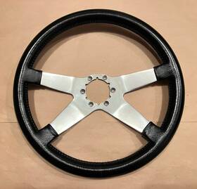 P4bl14c Volants Lecarra 4 Spoke Black Leather Steering Wheel 14 Inch C3 Corvette Vintage