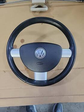 1c0419091dc6a6 Volkswagen 07-08 Vw Beetle Convertible Black Leather Wrapped Steering Wheel 1c0419091dc