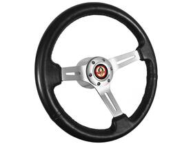 St3014b-10s-4bru Vsw 1968-78 Ford Mustang Gt500 14 Inch Leather Steering Wheel Brushed Aluminum Kit
