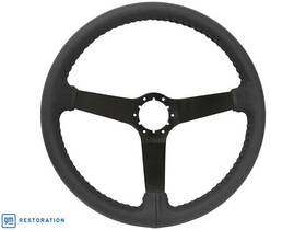St3029blk Vsw Black 14 Inch Leather Solid 3 Spoke Steering Wheel Gm Comfort Grip Replacement