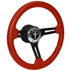 St3060r Vsw Steering Wheel Kit Sport 14 Inch Red Leather Wrapped With Black Spokes And Ch