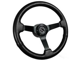 St3160blk-10b-77blk Vsw 1968-1973 Mercury Cougar 14 Inch Black Leather Steering Wheel Kit Solid Spoke