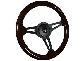 St3177-4b-8 Vsw 14ftft Black Billet Aluminum 9 Bolt Hole Steering Wheel Kit With Camaro Horn Button