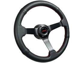 St3602r-8b-72blk Vsw 14 Inch Black Leather Steering Wheel Kit Red Stitch For 1969-89 Camaro Z28